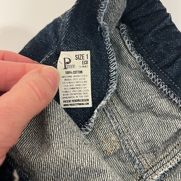 Cloth Diaper Baby Shorts by Project Pomona, 3-9 month - indigo denim - Picture 3 of 4